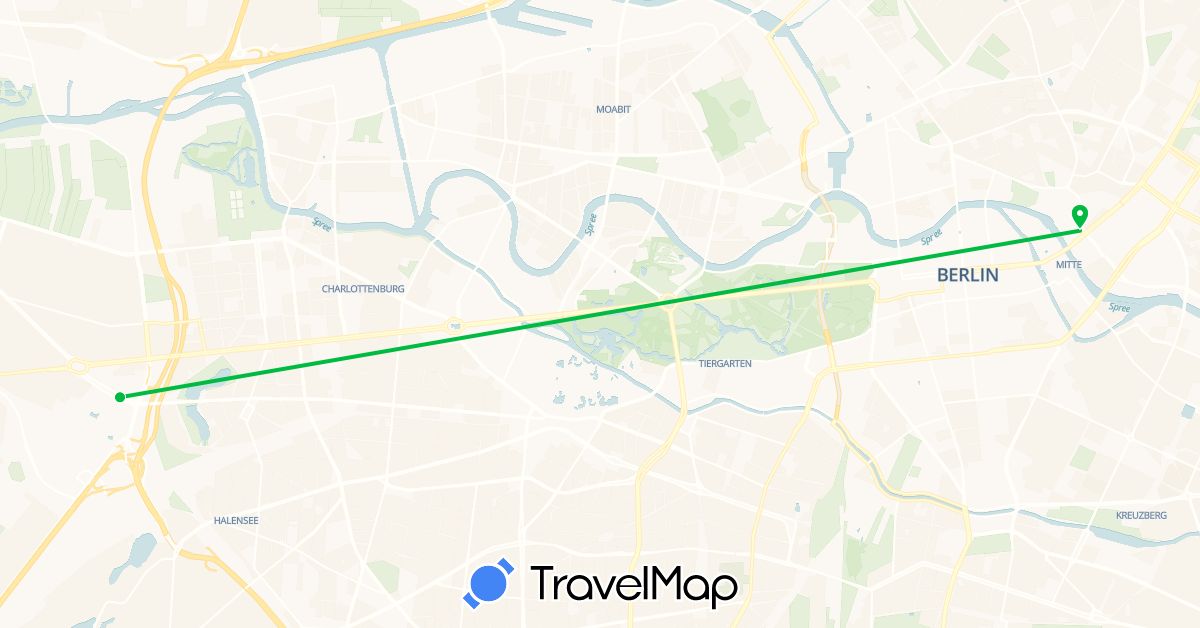 TravelMap itinerary: driving, bus in Germany (Europe)